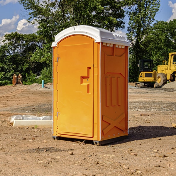 how often are the porta potties cleaned and serviced during a rental period in Lampe Missouri